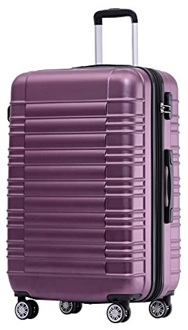 BEIBYE Zwillingsrollen Reisekoffer Koffer Trolleys Hartschale M-L-XL-Set (Violett, L)