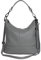 AmbraModa GLX09 - Damen Handtasche Schultertasche Beutel aus Echtleder (Grau)