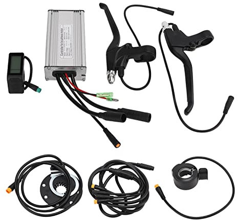 BuyWeek Elektrofahrrad Brushless Motor Controller Kit, 36V 48V 500W KT 22A Bürstenlose Motor Controller LCD4 Anzeigefeld 130X Daumengas Bremshebel 8C Power Assist Sensor Kit für Elektrofahrräder