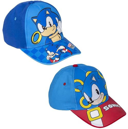 CERDÁ LIFE'S LITTLE MOMENTS Casquette pour enfant avec visière de Sonic - Couleur bleue - Dimensions de 53 cm - Fabriquée en 65% coton et 35% polyester - Imprimé Sonic - Produit original conçu en