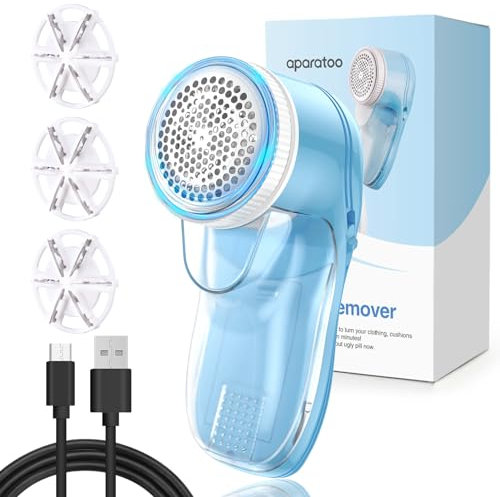 Lint Remover, USB Rechargeable Bobble Remover, Electric Lint Remover with 2 Replaceable Blades, Portable Fabric Lint Shaver, Jumper Shaver for Sweaters, Textiles, Wool, Carpets