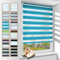 Zarnan Doppelrollo Klemmfix ohne Bohren Türkis 80x120cm(Stoffbreite 76cm) Duo Rollo Blickdicht Zebrarollo Rollos für Fenster ohne Bohren für Wohnzimmer Küche Büro lichtdurchlässig und verdunkelnd