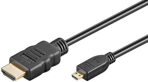 goobay Mini HDMI auf HDMI 2.1 Kabel Ultra High-Speed HDMI Kabel 8K @ 60 Hz, 4K @ 120 Hz bei 48 Gbits/Dolby Atmos/HDR eARC/GoPro Hero 2, Canon, Raspberry Zero und Zero 2 W / 2m / 74430