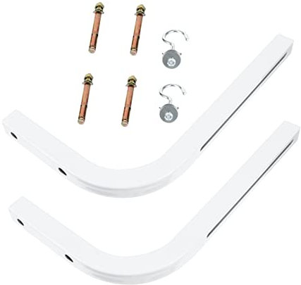 Angoily 2pcs Projector Screen Mount Holder with Hook Adjustments for Spectrum and Manual Screens White Iron for Meeting Rooms and Auditoriums