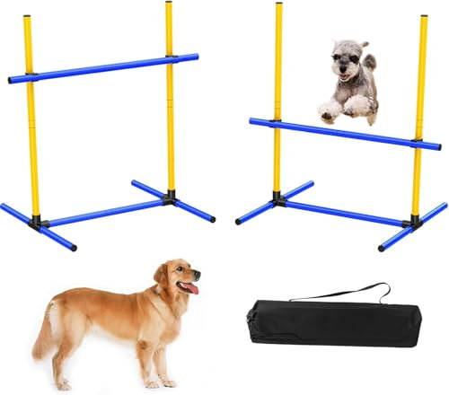 mioule 2-Pack Agility Set Hunde Groß Klein, HüRden Set - Hundesport - Slalomstangen Hund - Agility HüRden