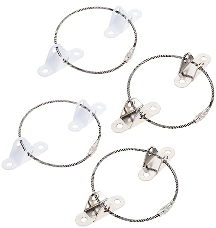 CIMAXIC 4juegos Dispositivo Anticaída Para Muebles Conector De Seguridad Blanco y Acero Inoxidable De Correas Antivuelco Para Armarios y Estanterías