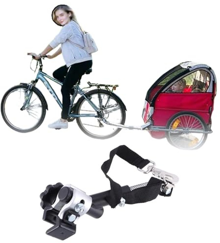 Adattatore per rimorchio per bicicletta, gancio di traino, reggisella per bicicletta, in lega di alluminio, per rimorchi per bambini, rimorchio per cani