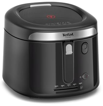 Tefal Vision Fry Deep Fryer, 3L capacity, 1.2kg, 4 Portions, 2100W, Kitchen Fryer, Compact, Chips, Easy Cleaning, Extra Large Window for better visbility and results, Black, FF2528G0