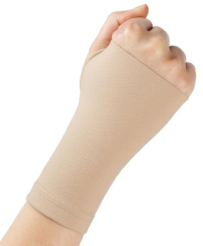 OFFCUP Muñequeras Unisex, Guantes Elástica de Compresión, Soportes de Muñeca de Compresión para Artritis, Dolor en Las Articulaciones, Esguinces y Lesiones Deportivas, Color de Piel (L)