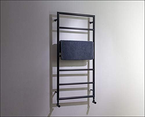 ASA LUXURY Cast Iron Steel designer wall mounted towel ladder rail, Duel fuel Black matt towel warmer, Electric towel rail 1200 * 500