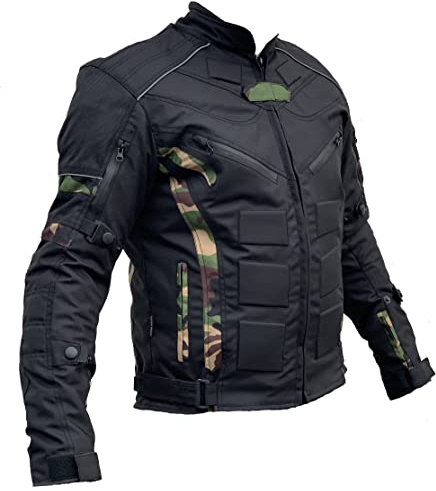 l&j Motorradjacke - Jacke mit herausnehmbaren Protektoren - Textil Motorrad Jacke Biker (x_l)
