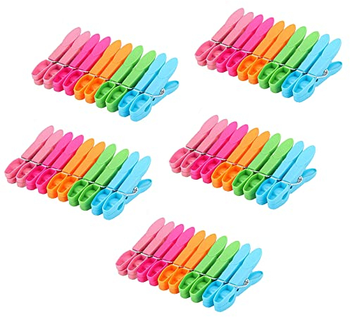 MUFEKUM 50 PCS Non Slip Laundry Clothes Pegs for Washing Line, Long Lasting & Reusable Washing Pegs, Strong Grip Laundry Pegs Clothes Clips for Clothes, Jeans, Socks, Tea Towel and Photos