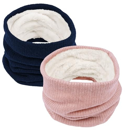 Scaldacollo Invernale Unisex con Fodera Termica Infinity Lavorato a Maglia per Uomo e Donna (Confezione da 2)