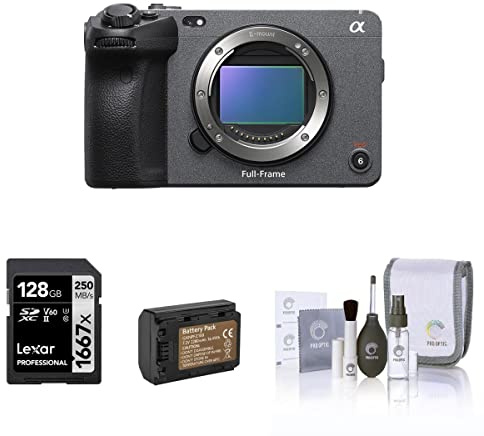 Sony Alpha FX3 Full-Frame Cinema Line Camera Bundle, with 128GB SD Card, Extra Battery with USB-C Charging Port, Care Cleaning Kit for Digital Video Full Frame Camera (4 Items)
