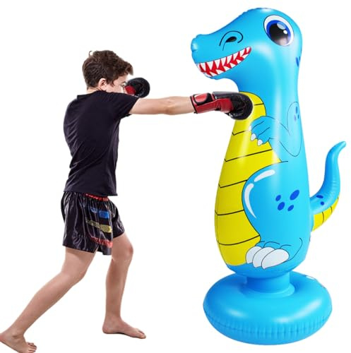 SUNSHINEMALL Sac de Frappe Enfant Gonflable Dinosaure, Boxe Dummy Cool et Amusant, Jouet de Sport pour Garçons, Cadeau Parfait pour Activités de Plein Air et Jeux de Jardin