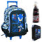 PRESTIGE & DELUXE Trolley Schulrucksack Sonic Unstoppable 46 cm High-End + Federmäppchen 2 Etagen komplett + Schreibset 5-teilig, mehrfarbig, standard, trolley