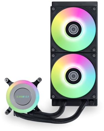 Galahad II Lite 240mm RGB Fans – Customizable Lighting Effects and ARGB Pump Block, Low Noise, Hydraulic Bearing Design, Switchable Pump Lid – 28mm PBT Fan for LGA 1700 /AM5 / AM4 (GA2L24RB)
