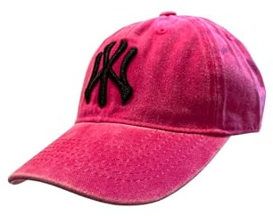 BLUECHOLON NY broderad 6-panel barnmössa med justerbar stängning med broderade ventilationshål barnmössa flickor pojkar 4–13 år, Färg: rosa, 30