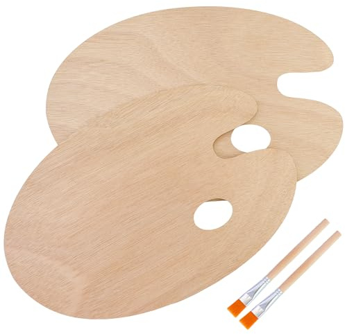 Paleta de mezcla de elípses con pincel, paleta de pintura universal para pintura artística, 2 unidades