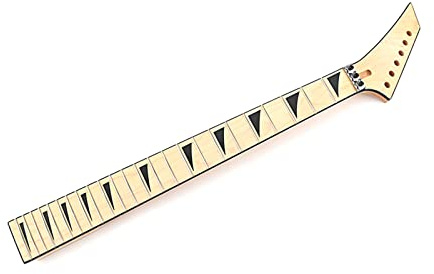 Manche de guitare inachevé - Jolies incrustations - 24 frettes - Instrument de musique électrique en bois - Instrument de luthier
