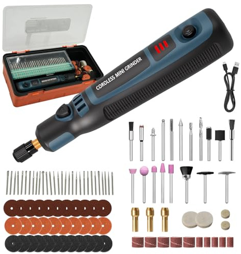 Pixelure Outil Rotatif Multifonction Sans Fil, Stylo Graveur Électrique avec 96 Accessoires, USB Rechargeable Kit d'outils de Gravure Rotatif pour Sculpture/Polissage/Ponçage/Perçage et Bricolage