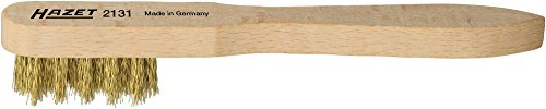 Cepillo HAZET para bujías de encendido 2131 I 3 filas, cerdas onduladas de alambre de latón especial, altura de las cerdas: 15 mm I limpieza fácil de electrodos y contactos de bujías de encendido.