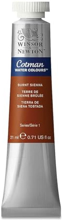 Winsor & Newton Cotman 21ml Water Colour Tube - Burnt Sienna | Introductory Watercolor made with Fine Art Pigments, Perfect for Beginners, Lightfast & Permanent, Good Tinting Strength