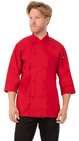 Colour by Chef Works B106-S 3/4 Sleeve Jacket, Small, Red