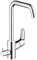 hansgrohe Focus Küchenarmatur (Wasserhahn Küche mit Geräteabstellventil, 110°, 150°, 360° schwenkbar, hoher Auslauf 260mm) Chrom