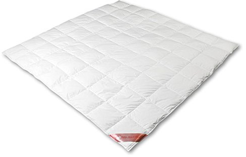 Piumino 220 X 220 6 X 8 Cassette 3 cm quadri 100% Piumino (bianco dith marsche) 720 G – feinster DAUNE batsit bianco