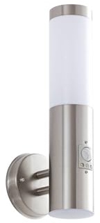 Outdoor Wall Light 'Kristof' with Motion Detector (Modern) in Silver Made of Stainless Steel (1 Light Source, E27) from Lindby | Wall lamp for Exterior/Interior Walls, House, Terrace und Balcony
