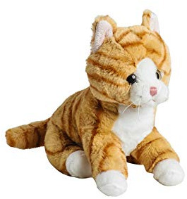 Mollis Kuscheltier - Kuschelkatze - 20 cm - Plüschtier-Katze - Kinder-Kuscheltier - weiches Stofftier für Kinder und Babys (Orange)