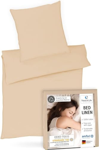 Bettwäsche 155x220 aus 100% hochwertiger Renforce Baumwolle | Oekotex zertifiziert | Weich und Flauschig | Designed in Germany, Bezug Bettdecke 155 x 220 & Kissen 80x80 cm, Set bis 60 Grad waschbar