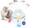 PETTOM Katzenspielzeug Interaktives Feder 3 in 1 Spielzeug Katze Elektrisch Automatische Kätzchenspielzeug Schmetterling Intelligenz Katzenspielzeug Schmetterling Katzen Teaser Ersatz