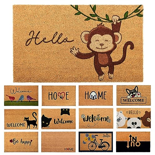 Felpudo Mono de Fibra Coco - 70x40cm - Felpudos Antideslizantes - Felpudos Originales para la Entrada a Casa, Pasillos, Puertas de Exterior - Accesorios para el Hogar - Material Resistente