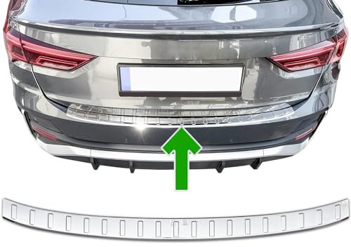 Paraurti posteriore valido per Audi Q3 SPORTBACK | F3 | Dal 2019+ acciaio inox cromato protezione per bordo del bagagliaio di carico