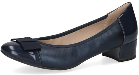 Caprice Décolleté da Donna in Vernice con Tacco a Blocco, Blu (Navy Comb), 39 EU