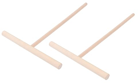 BESTonZON 2pcs Wooden Crepe Pancake Spreader Dough Distributor for Cooking Utensils Skillet