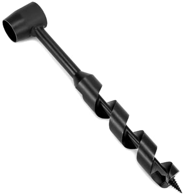 QWORK® Trivella a Mano Multiuso, 25 * 230mm, Trapano Manuale Portatile in Acciaio per Bushcraft, Campeggio e Escursionismo