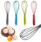 Generic Fouet en silicone, en acier inoxydable + silicone, 17 x 4,3 cm, gris, compact, passe au lave-vaisselle, idéal pour cuisiner, cuire au four, battre