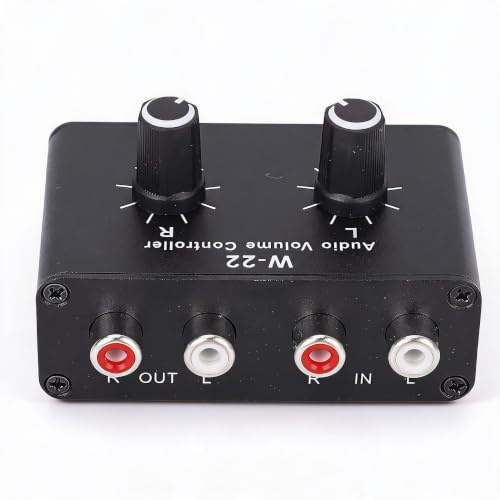 3,5 Mm Volymkontrollbox med Tröjlöst Knopp, Förlustfri Ljud och L/R -kanalbalans för Förstärkare/CD/mixer, Plug and Play Passive Dämpare