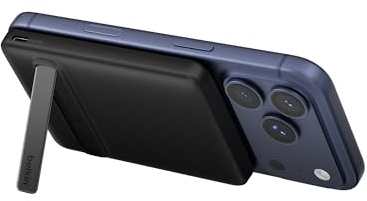 Belkin BoostCharge Portable Charger Qi2 15W, Slim Magnetic Power Bank 5000mAh with Kickstand, USB C Cable Included, Fast Charging Battery Pack for iPhone, AirPods, Galaxy, Pixel, iPad & More - Black