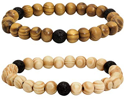 Lavastenpärlor Eterisk Olja Diffusor Armband för Kvinnor Träarmband för Bön