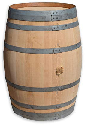 Temesso 225l Weinfass, Barriquefass als Stehtisch - Holz geschliffen (Natur - unbehandelt)
