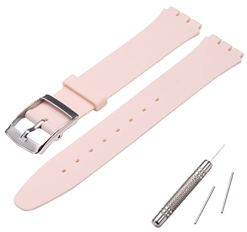 MCXGL Cinturino di ricambio in silicone ultra sottile da donna compatibile con Swatch Skin Series no second watch (16 mm)