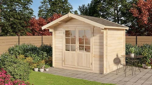 Alpholz Gartenhaus Holz und Gerätehaus Roger-34 Imprägniert aus Holz Gartenhaus mit 34 mm Wandstärke Gartenhütte Geräteschuppen Satteldach