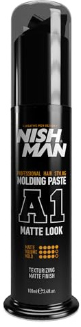 NISHMAN Hair Styling Molding Paste A1 - Matte Look 100ml - Starker Halt, Mattes Finish und Lang anhaltendes Styling für Männer – Professionelles Haarwachs für Volumen und Textur