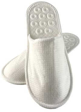PRESENT-MORE - Pantofole Ospiti Modello Relax Bio 100 Paia - Ciabatte Ospiti Chiuse Misura 30cm - Plastic-Less - Colore Bianco - Ideale per Hotel e B&B
