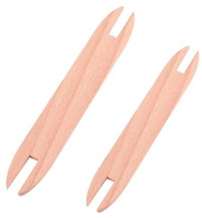 SHERCHPRY Lot de 2 Navettes de Tissage en Bois Naturel Outils de Tapisserie Artisanale DIY Tailles Petite et Grosse pour Écharpes Pulls et Tapis Accessoires Tricot Crochet Polyvalents