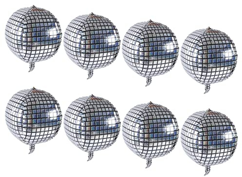 Yechiry Eleganta 4D Silverfolieballonger Ljusa Aluminium för Fester, Bröllop, 8-pack
